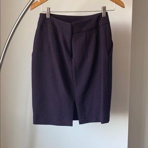 Express pencil skirt - navy/maroon diamond print
